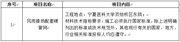 澳门新葡官网8883双怡校区风雨操场配套暖管网项目招标公告