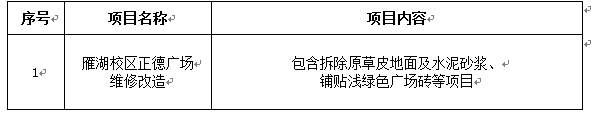 澳门新葡官网8883雁湖校区正德广场维修改造项目