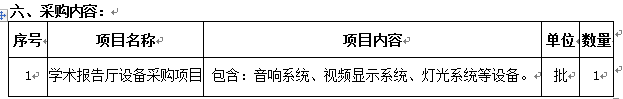 澳门新葡官网8883学术报告厅设备采购项目 招标公告